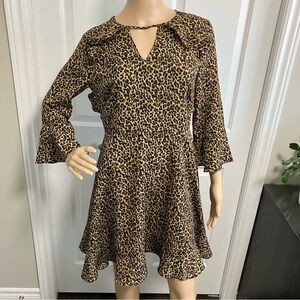 Boohoo Leopard prints ruffled dress